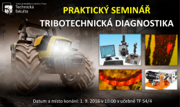 praktický seminář tribotechnická diagnostika