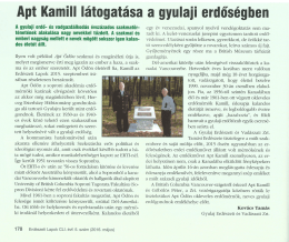 Page 1 Apt Kamill l&aacute;togat&aacute;sa a gyulaji erdős&eacute;gben A gyulaji erdő