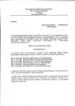 523/2016 - Szavazókörök kialakításának felülvizsgálata