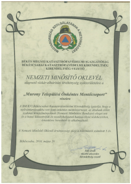 Minős&iacute;tő Oklev&eacute;l