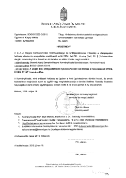 Page 1 BORSOD-ABAÚJ-ZEMPLÉN MEGYEI KORMÁNYHIVATAL