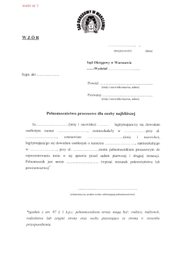 wzory - Sąd Okręgowy w Warszawie