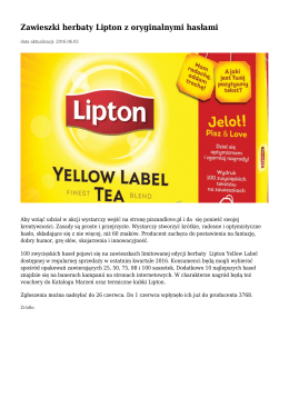 Zawieszki herbaty Lipton z oryginalnymi hasłami