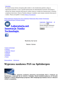 Wyprawa naukowa PAN na Spitsbergen - Informacje