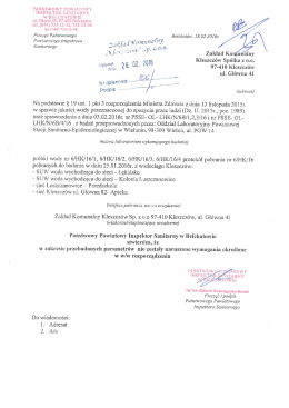 Page 1 PANSTWOWY POWIATOWY INSPEKTOR SANITARNY W
