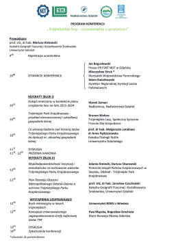 zapraszamy na konferencję - Trójmiejski Park Krajobrazowy