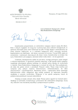 List na Dzień Rodzicielstwa Zastępczego - PDF