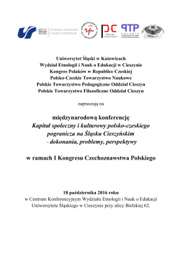 Zaproszenie - Uniwersytet Śląski w Katowicach