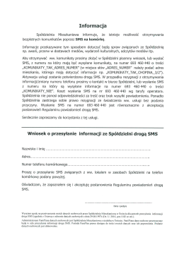 Page 1 Informacja Spółdzielnia Mieszkaniowa informuje, że istnieje