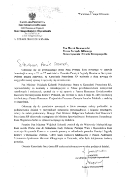 Treść listu - Otwarta Rzeczpospolita