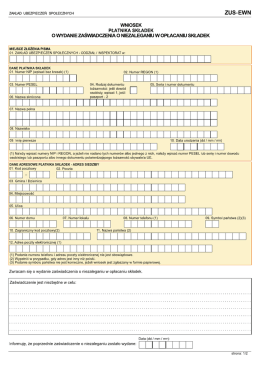 ZUS-EWN - Wniosek płatnika składek o wydanie