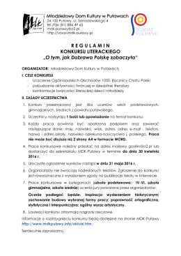 regulamin konkursu - Młodzieżowy Dom Kultury w Puławach
