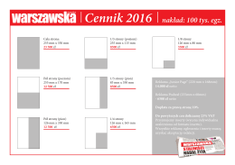 Cennik 2016 - Warszawska Gazeta