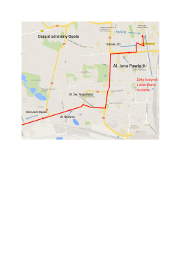 Mapa dojazdu od strony Opola