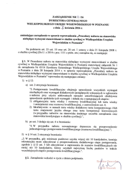 Zarządzenie nr 13/16 dyrektora generalnego Wielkopolskiego