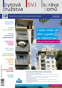 SVJ správa domů - Svaz českých a moravských bytových družstev