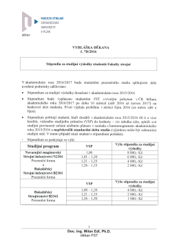 7D/2016 Stipendia za studijní výsledky studentů