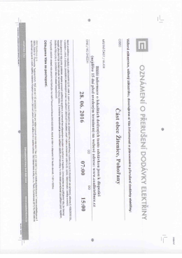 Přeru&scaron;en&iacute; dod&aacute;vky elektřiny