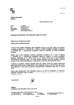 Závěrečný účet Ústeckého kraje za rok 2015