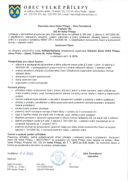 Výběrové řízení - Obec Statenice