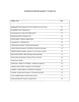 Consular Fees June 2016