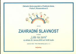 zahradn&iacute; slavnost - Z&aacute;kladn&iacute; &scaron;koly speci&aacute;ln&iacute; Rooseveltova