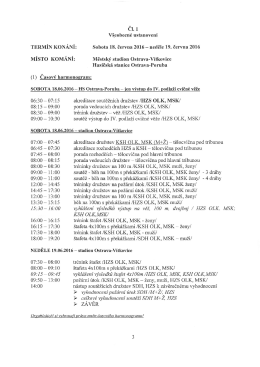 Harmonogram krajského kola v požárním sportu Ostrava