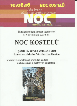 Noc KOSTELŮ - Tachlovice