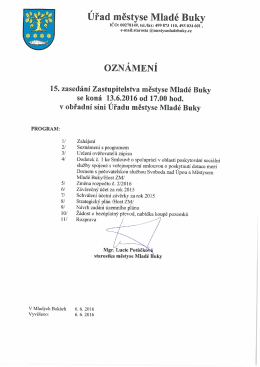 Oznámení o konání zasedání zastupitelstva