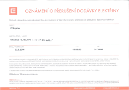 Oznámení o přerušení dodávky elektřiny - 22.6.2016 (U