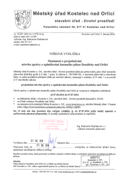 Veřejná vyhláška - Kostelec nad Orlicí