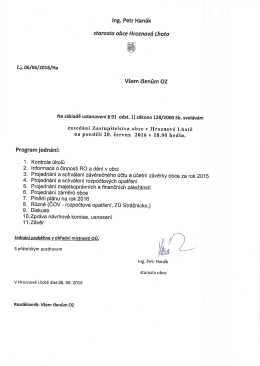 Pozvánka na zasedání zastupitelstva obce