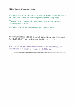 Hl&aacute;&scaron;en&iacute; MR 7.6.2016