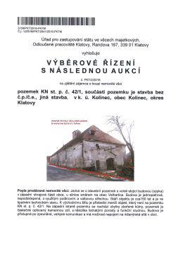ÚZSVM_výběrové řízení_aukce pro prodej nemovitosti_Kolinec