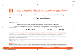 Oznámení o přerušení dodávky elektřiny v Žandově