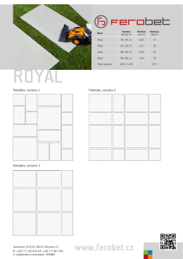 Plány pokládky dlažby Royal ke stažení ve formátu PDF
