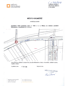 zveřejnění záměru pronájmu části pozemku parc. č. 1453