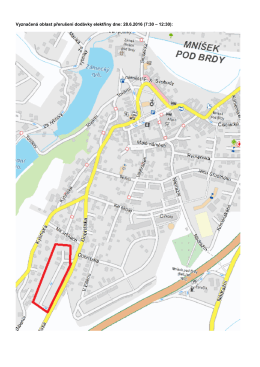 Vyznačená oblast přerušení dodávky elektřiny dne: 28.6.2016 (7:30