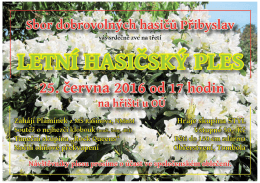 Pozvánka na letní hasičský ples do Přibyslavi dne 25.6.2016