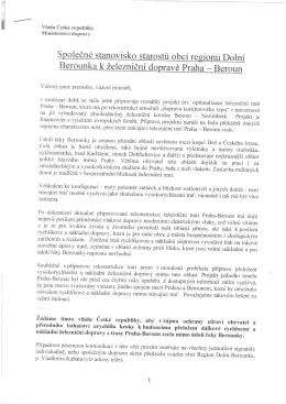 Společné stanovisko starostů regionu Dolní Berounka