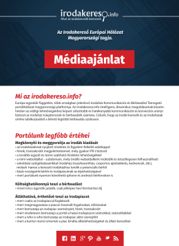 Médiaajánlat - Irodakereso.info