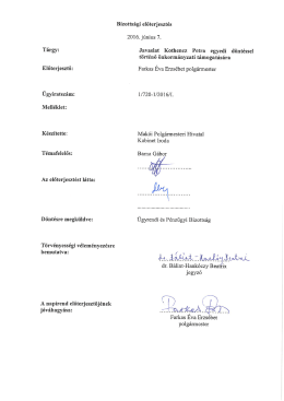 Javaslat Kothencz Petra egyedi d&ouml;nt&eacute;ssel t&ouml;rt&eacute;nő