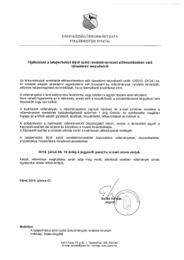Tájékoztató a talajterhelési díjról szóló rendelet-tervezet