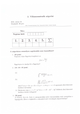 Page 1 2. Villamosmérnök szigorlat 2016. június 10. Munkaidő: 90