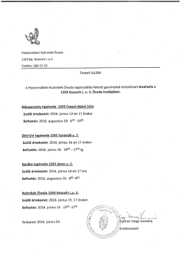 Szülői értekezletek