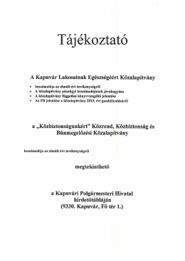 T&aacute;j&eacute;koztat&oacute; k&ouml;zalap&iacute;tv&aacute;nyokr&oacute;l
