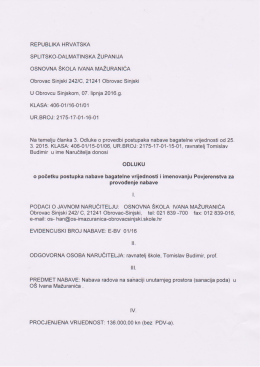 Odluka o početku postupka i imenovanju povjerenstva