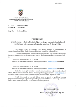 Priopćenje o izvještavanju o odazivu birača i objavi prvih