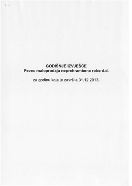 Godi&scaron;nje izvje&scaron;će za godinu koja je zavr&scaron;ila 31.12.2013.