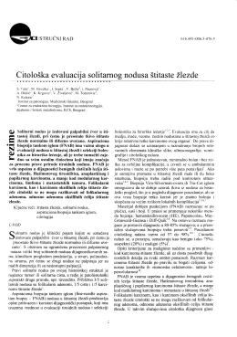 Page 1 I/STRUČNI RAD Citološka evaluacija solitarnog nodusa